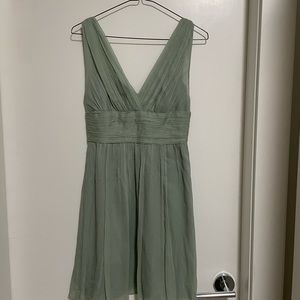 J crew Sage Green Silk Chiffon Dress
